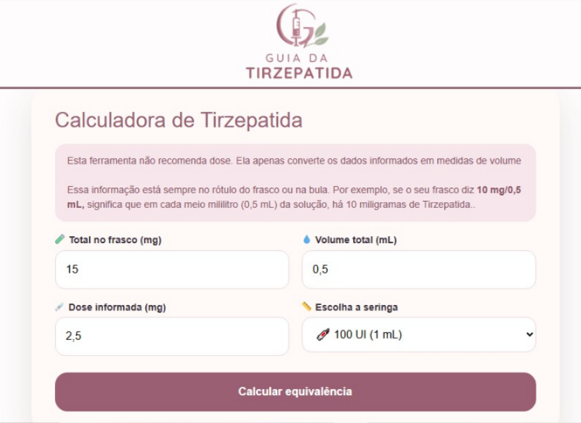 Tirzepatida: como medir a dose corretamente na seringa?